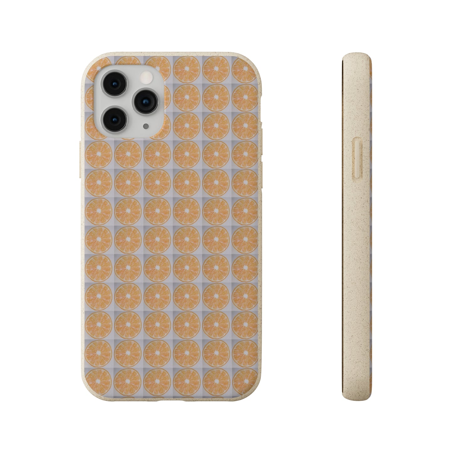 Biodegradable Phone Case Printed with Orange Drawing - art under moonlight