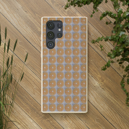 Biodegradable Phone Case Printed with Orange Drawing - art under moonlight