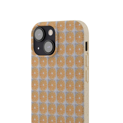 Biodegradable Phone Case Printed with Orange Drawing - art under moonlight
