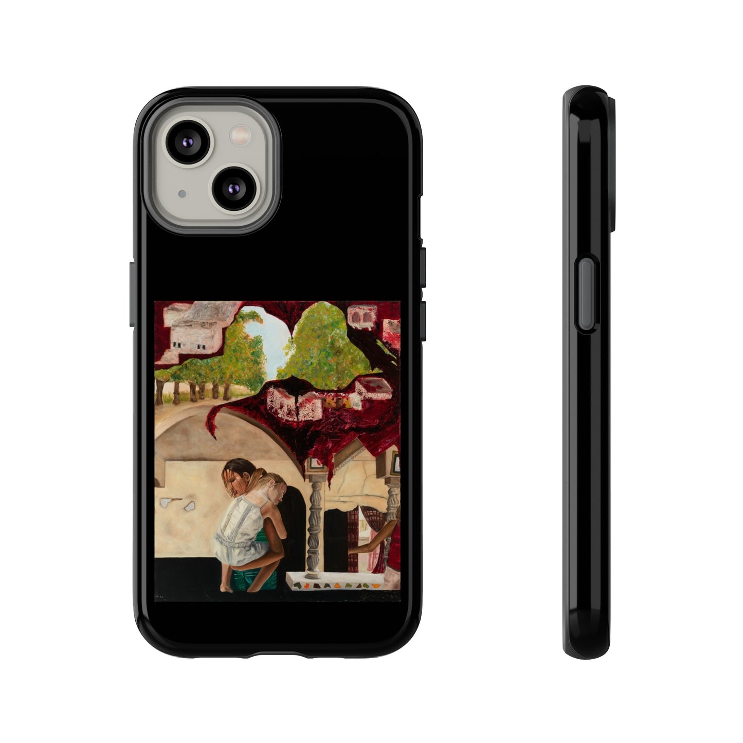 Tough Phone Case Print with "Psyche of Lost Youth" - art under moonlight