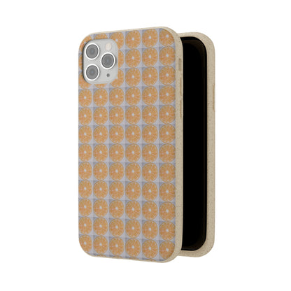Biodegradable Phone Case Printed with Orange Drawing - art under moonlight