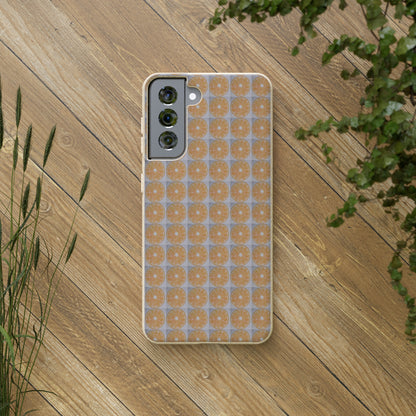 Biodegradable Phone Case Printed with Orange Drawing - art under moonlight