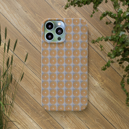 Biodegradable Phone Case Printed with Orange Drawing - art under moonlight