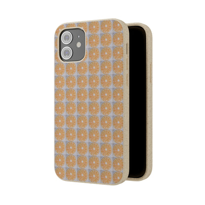 Biodegradable Phone Case Printed with Orange Drawing - art under moonlight