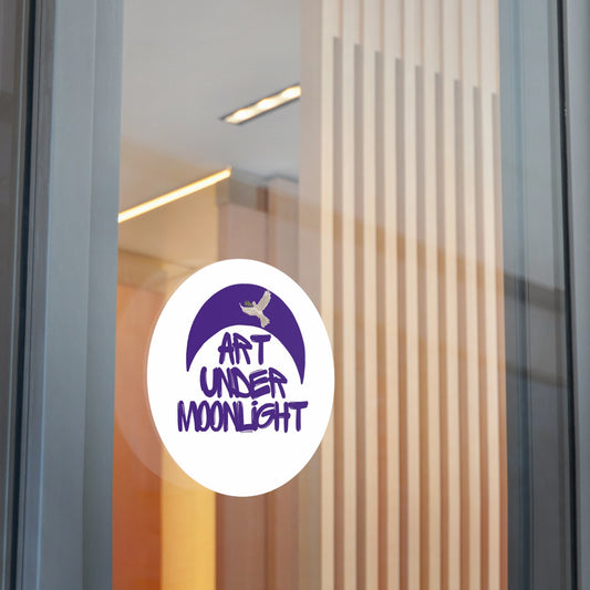 Round Vinyl Brand Stickers - art under moonlight