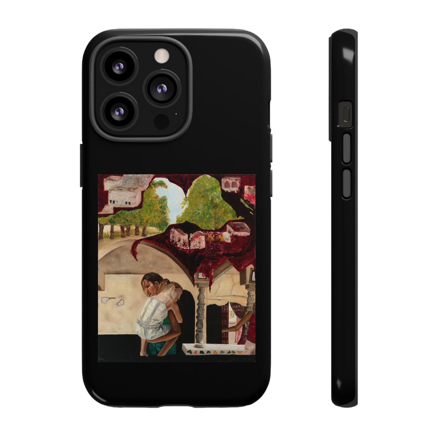 Tough Phone Case Print with "Psyche of Lost Youth" - art under moonlight