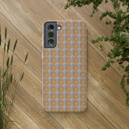 Biodegradable Phone Case Printed with Orange Drawing - art under moonlight