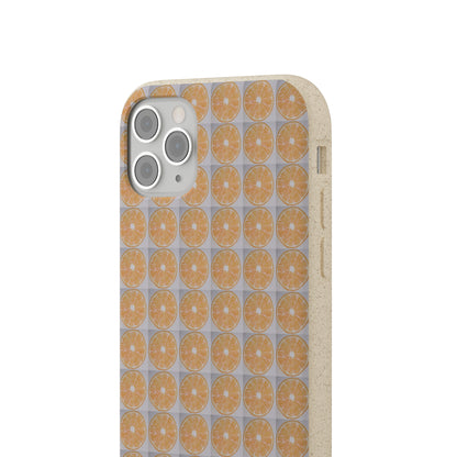 Biodegradable Phone Case Printed with Orange Drawing - art under moonlight