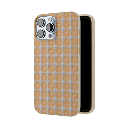 Biodegradable Phone Case Printed with Orange Drawing - art under moonlight