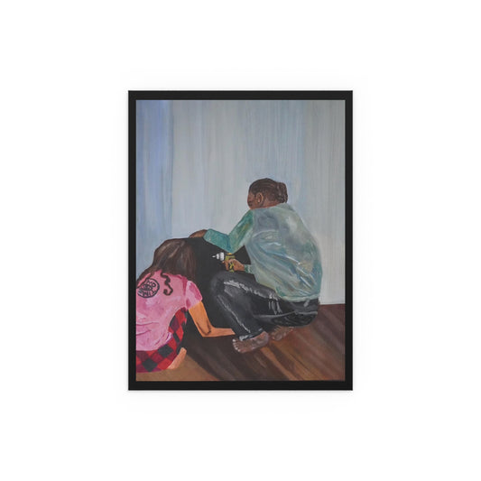 Indoor and Outdoor Silk Poster Print of “Building Blocks" - art under moonlight