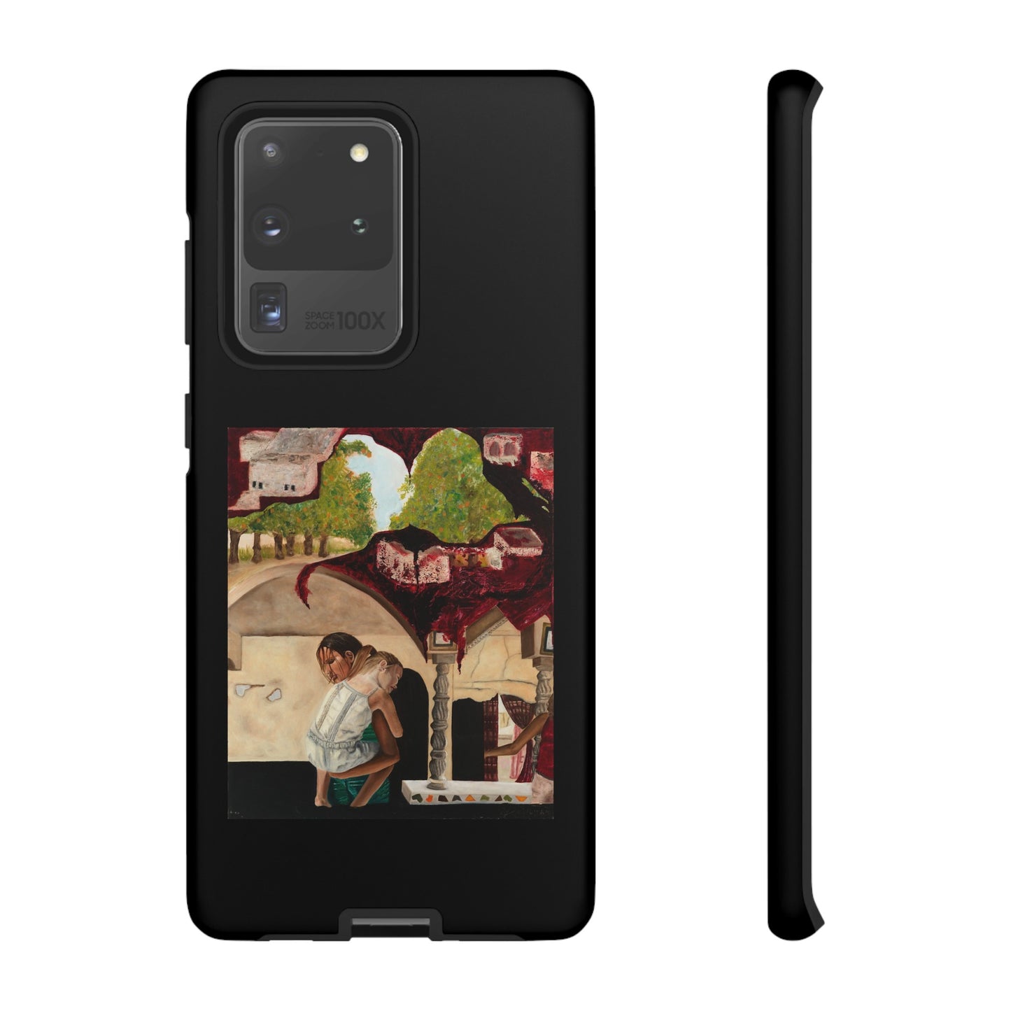 Tough Phone Case Print with "Psyche of Lost Youth" - art under moonlight