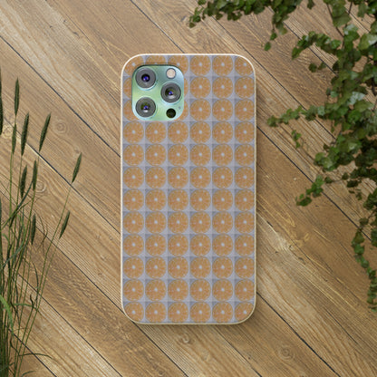 Biodegradable Phone Case Printed with Orange Drawing - art under moonlight