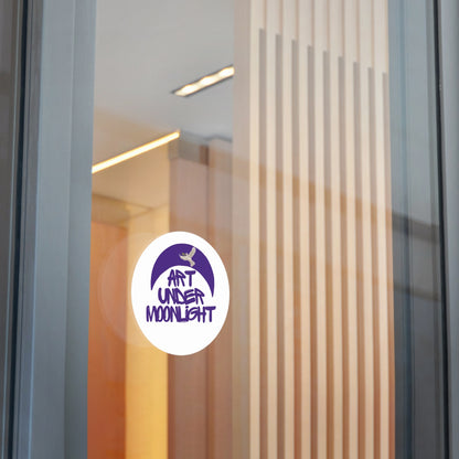Round Vinyl Brand Stickers - art under moonlight