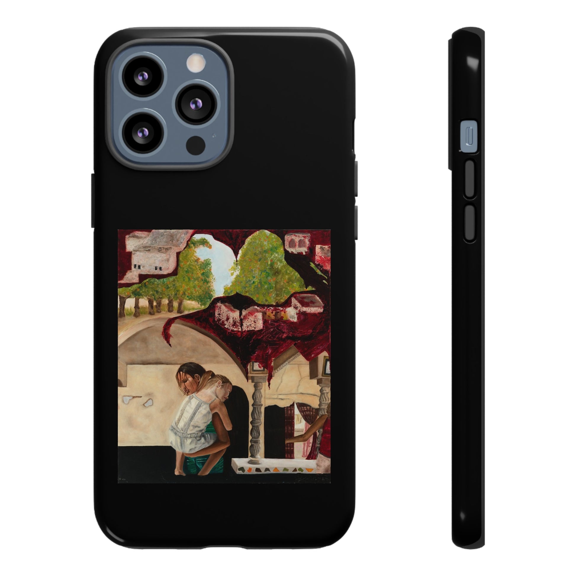 Tough Phone Case Print with "Psyche of Lost Youth" - art under moonlight