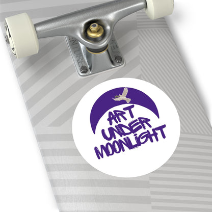 Round Vinyl Brand Stickers - art under moonlight