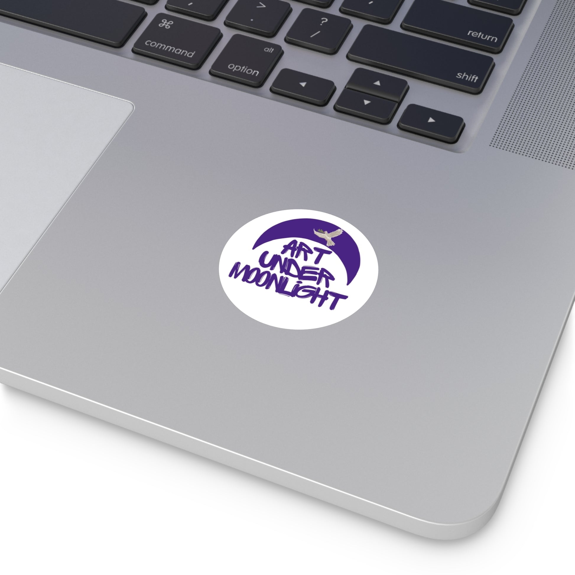 Round Vinyl Brand Stickers - art under moonlight