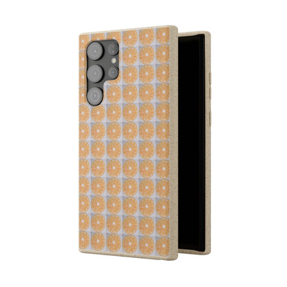 Biodegradable Phone Case Printed with Orange Drawing - art under moonlight